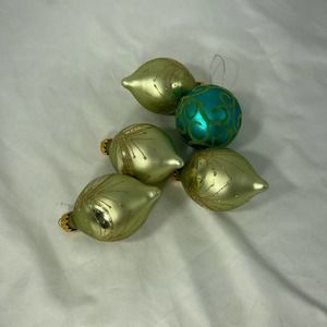 Vintage set of 5 glass ornaments